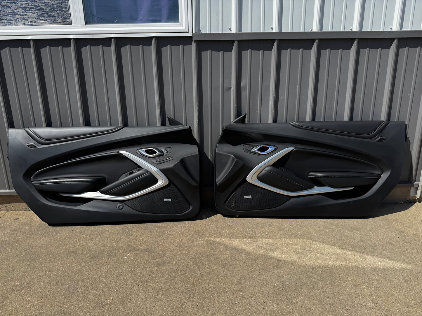 2016-2024 Chevrolet Camaro SS Coupe RH LH Pair Door Panels Black Leather
