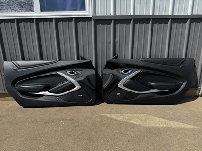 2016-2024 Chevrolet Camaro SS Coupe RH LH Pair Door Panels Black Leather