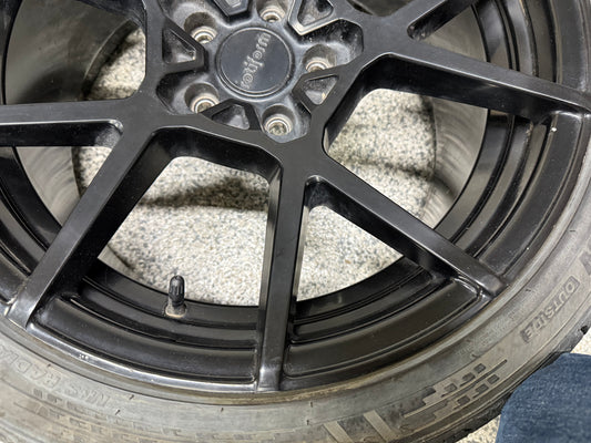 2015-2023 Ford Mustang Rotiform Black Wheels Tires Set of 3 19x10"