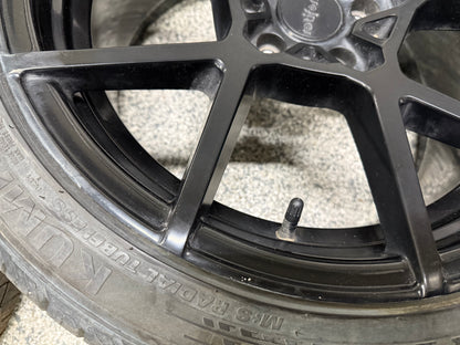 2015-2023 Ford Mustang Rotiform Black Wheels Tires Set of 3 19x10"