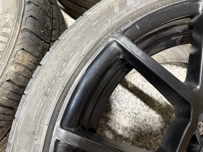 2015-2023 Ford Mustang Rotiform Black Wheels Tires Set of 3 19x10"