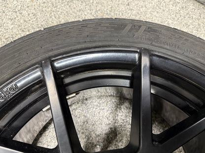 2015-2023 Ford Mustang Rotiform Black Wheels Tires Set of 3 19x10"