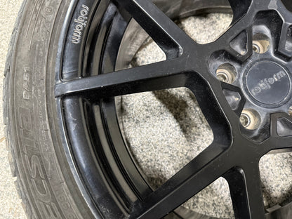 2015-2023 Ford Mustang Rotiform Black Wheels Tires Set of 3 19x10"