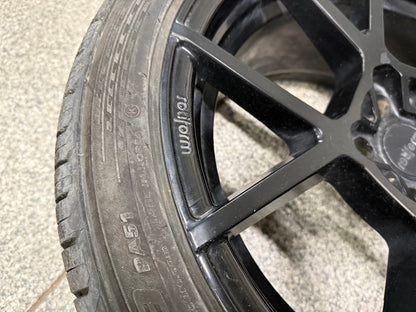 2015-2023 Ford Mustang Rotiform Black Wheels Tires Set of 3 19x10"