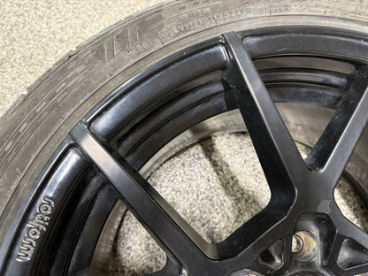 2015-2023 Ford Mustang Rotiform Black Wheels Tires Set of 3 19x10"