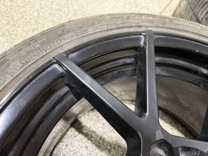 2015-2023 Ford Mustang Rotiform Black Wheels Tires Set of 3 19x10"