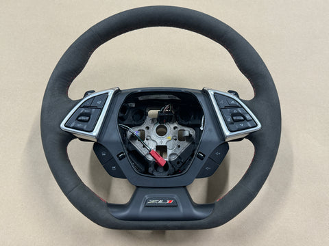 2016-2021 Chevy Camaro ZL1 Wheel Steering Black Suede Red Stitching Manual - OEM