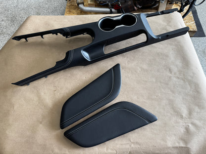 2018-2023 Mustang GT Center Console Top Interior Trim Pieces Leather Grey Stitch