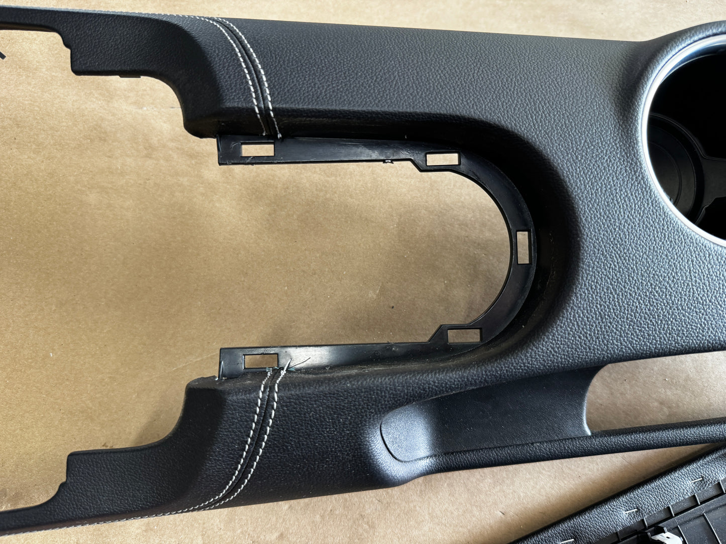 2018-2023 Mustang GT Center Console Top Interior Trim Pieces Leather Grey Stitch