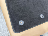 2015-2023 Mustang Bullitt Black Front Floor Mats Carpet "Green Stitch"