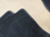 2015-2023 Mustang Bullitt Black Front Floor Mats Carpet "Green Stitch"