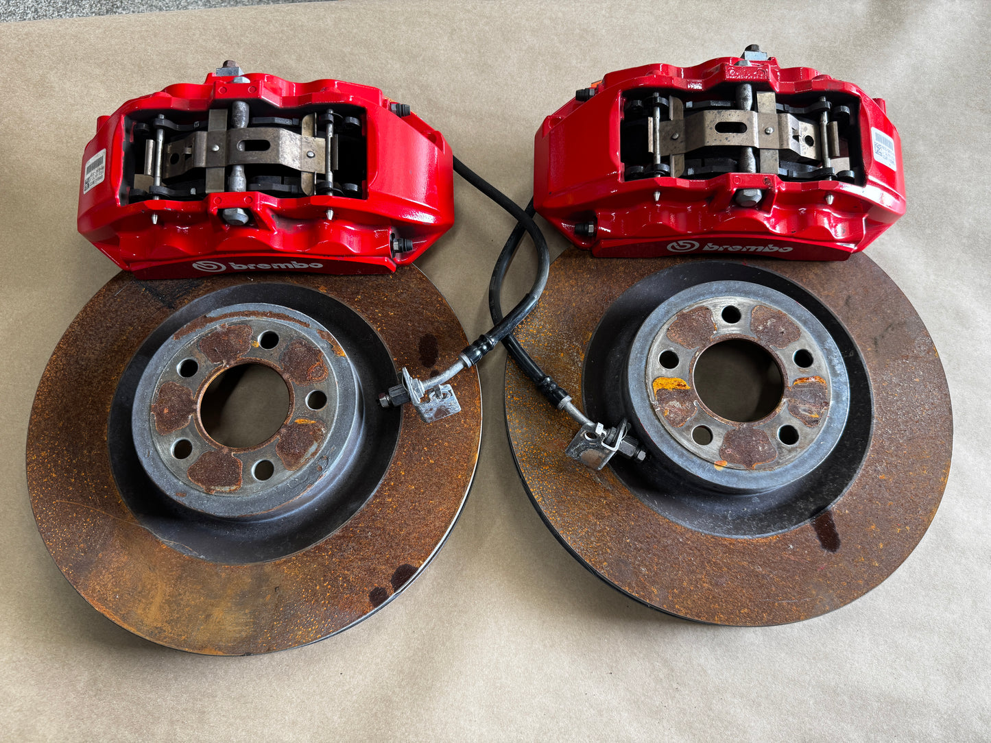 2015-2023 Mustang GT Mach 1 Front 6 Piston BREMBO Brake Calipers Rotors 8k mi