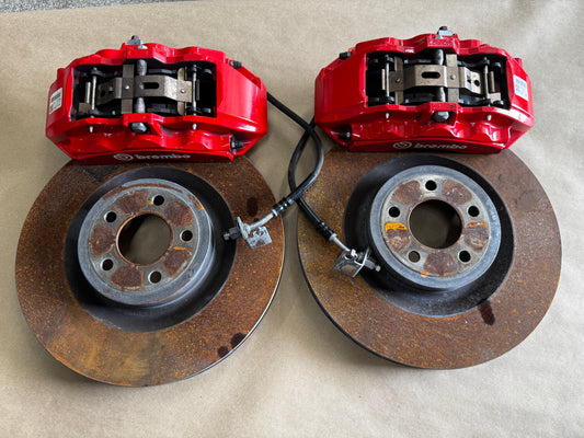 2015-2023 Mustang GT Mach 1 Front 6 Piston BREMBO Brake Calipers Rotors 8k mi