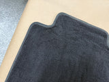 2015-2023 Mustang Bullitt Black Front Floor Mats Carpet "Green Stitch"