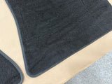 2015-2023 Mustang Bullitt Black Front Floor Mats Carpet "Green Stitch"