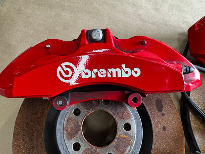 2015-2023 Mustang GT Mach 1 Front 6 Piston BREMBO Brake Calipers Rotors 8k mi