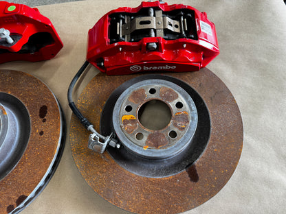 2015-2023 Mustang GT Mach 1 Front 6 Piston BREMBO Brake Calipers Rotors 8k mi