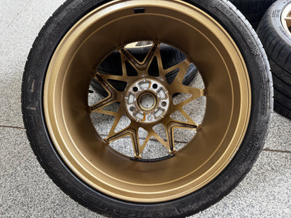 2021-2023 Mustang Mach One Wheels Bronze 19x10.5 19x11 Michelin Pilot Sports 4S