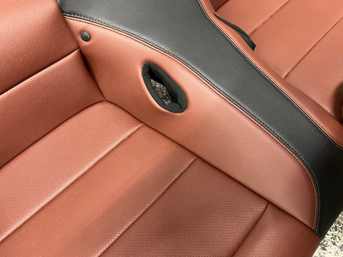 2015-2017 Mustang GT Convertible Rear Seats Saddle/Black Leather