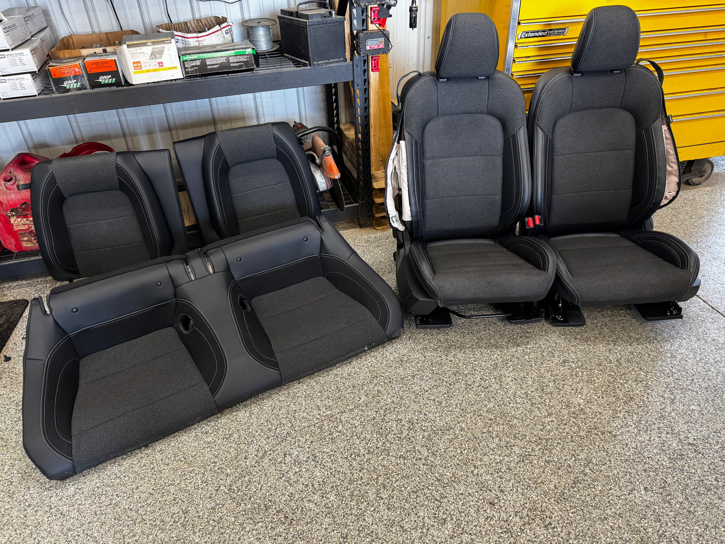 2024-2026 Ford Mustang GT Black Cloth Leather Seats Coupe