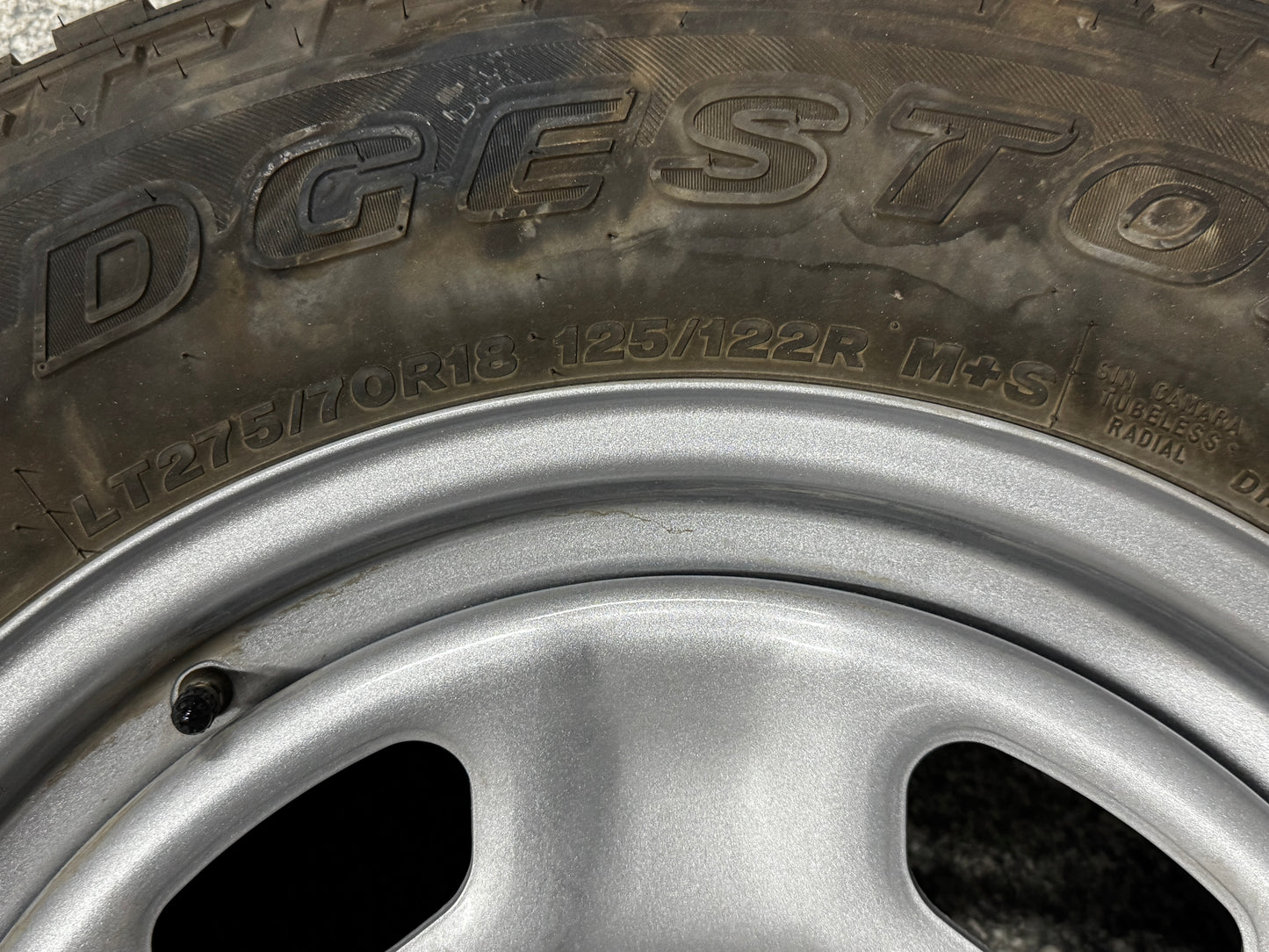 2023-2025 F-250 F-350 Super Duty 6.7 Spare Tire Bridgestone 275/70/18