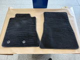 2015-2023 Ford Mustang Black Front Floor Mats Carpet "Grey Stitch"