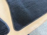 2015-2023 Ford Mustang Black Front Floor Mats Carpet "Grey Stitch"