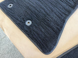 2015-2023 Ford Mustang Black Front Floor Mats Carpet "Grey Stitch"