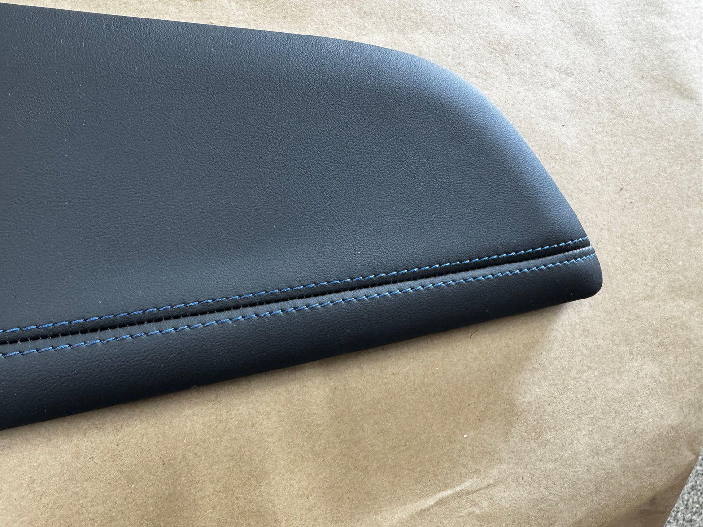 2024-2026 Ford Mustang Dark Horse Center Console Top Leather Wrapped Blue Stitch