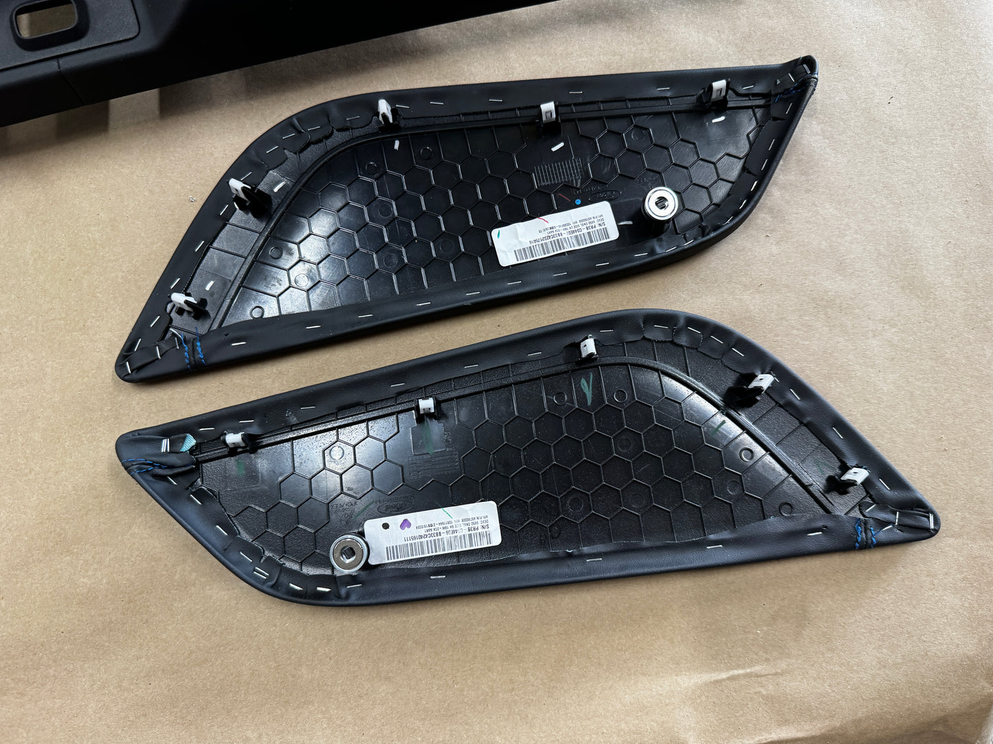 2024-2026 Ford Mustang Dark Horse Center Console Top Leather Wrapped Blue Stitch