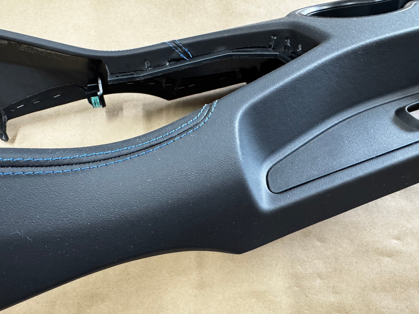 2024-2026 Ford Mustang Dark Horse Center Console Top Leather Wrapped Blue Stitch