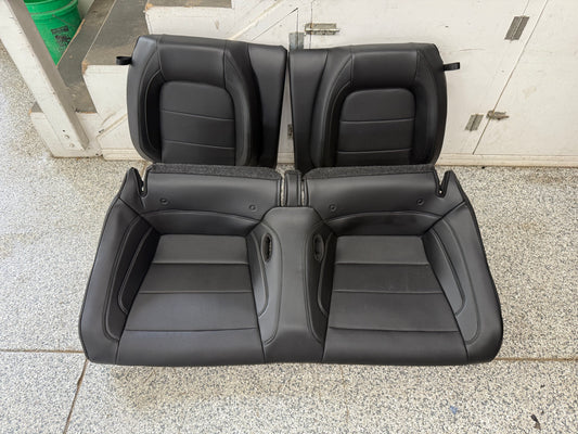 2019-2020 Ford Mustang GT Bullitt Coupe Rear Seats Black Leather "Green Stitch"