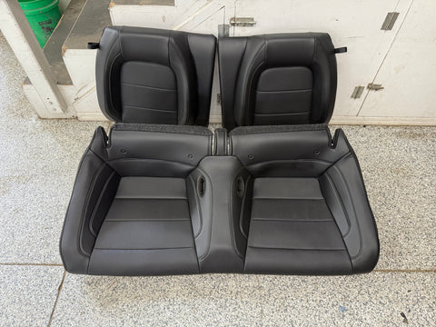 2019-2020 Ford Mustang GT Bullitt Coupe Rear Seats Black Leather "Green Stitch"