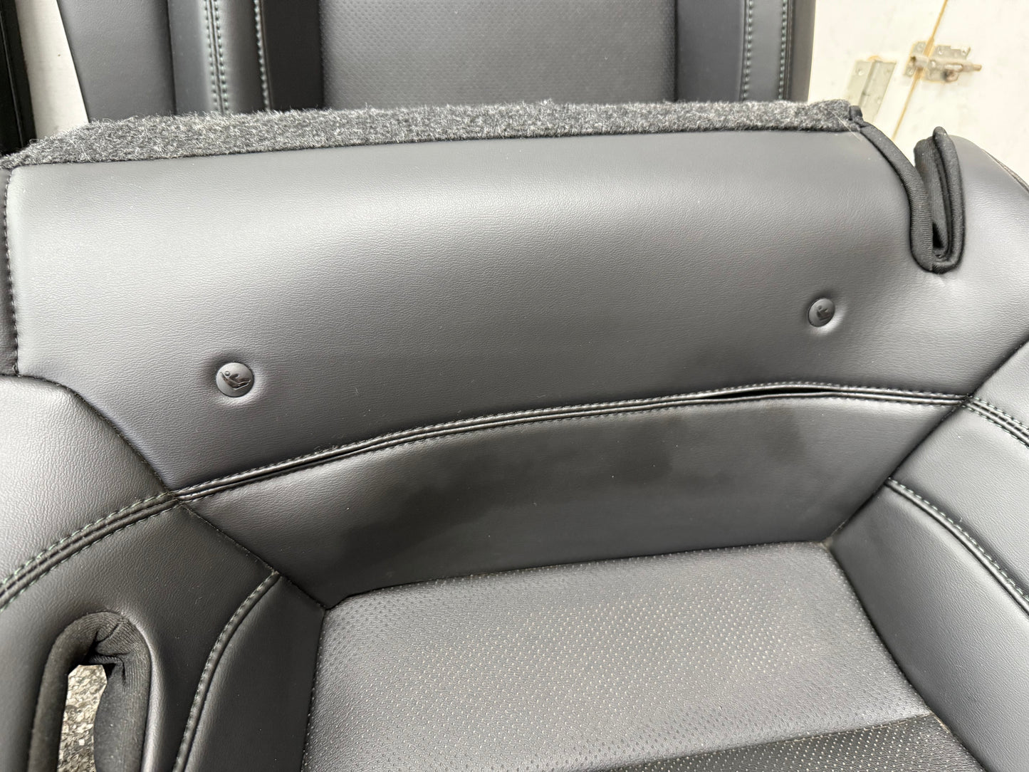 2019-2020 Ford Mustang GT Bullitt Coupe Rear Seats Black Leather "Green Stitch"