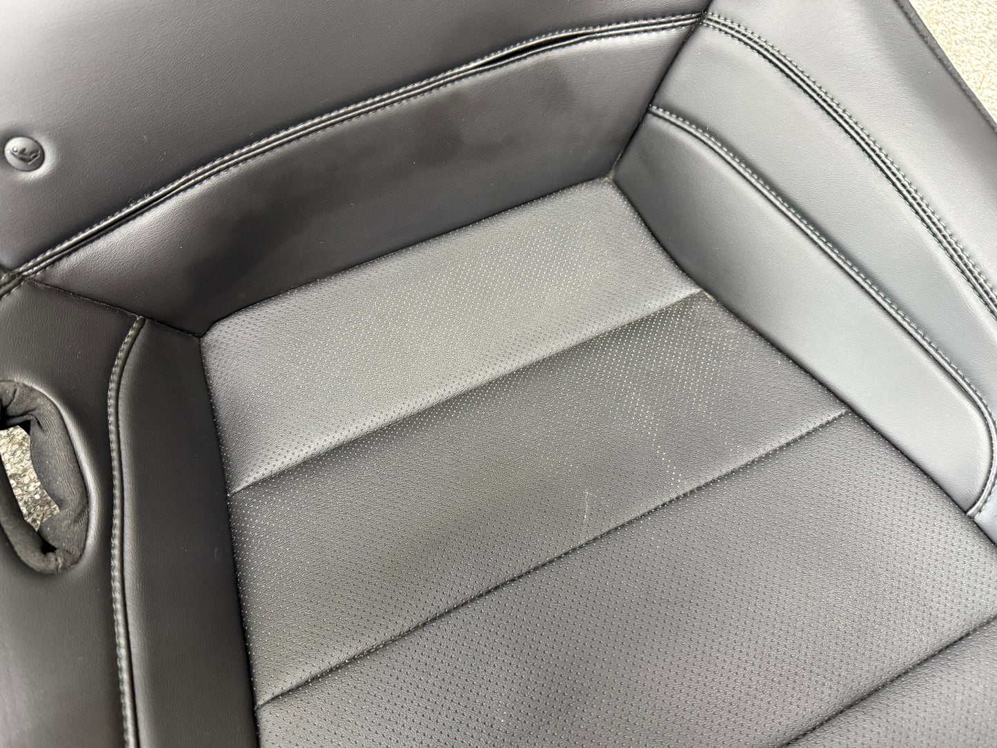 2019-2020 Ford Mustang GT Bullitt Coupe Rear Seats Black Leather "Green Stitch"