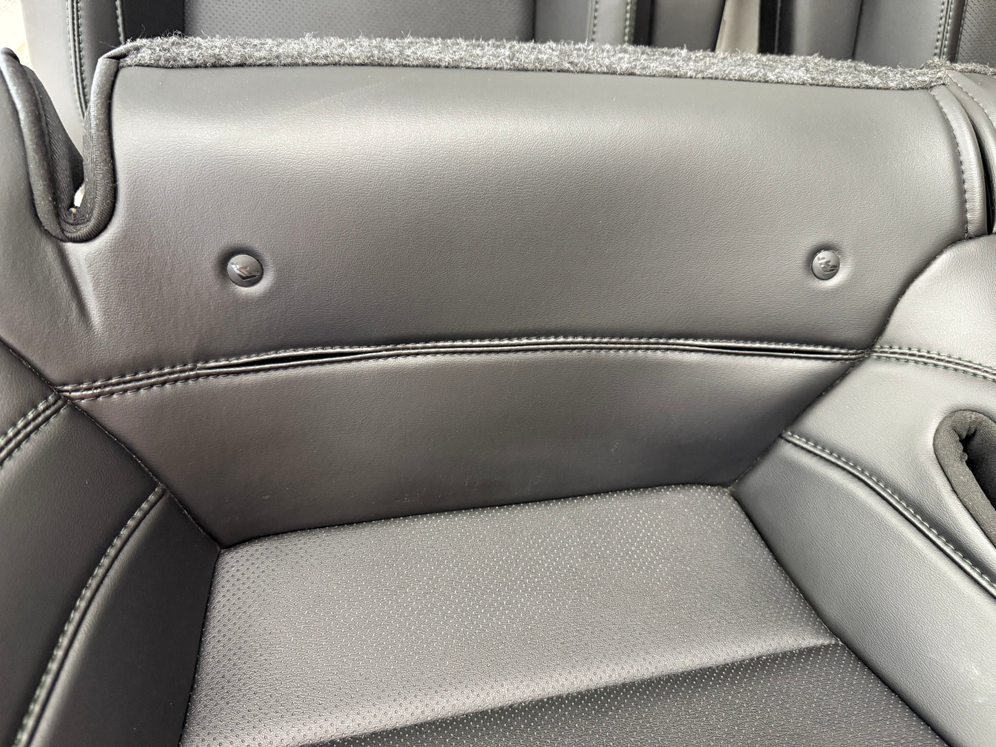 2019-2020 Ford Mustang GT Bullitt Coupe Rear Seats Black Leather "Green Stitch"