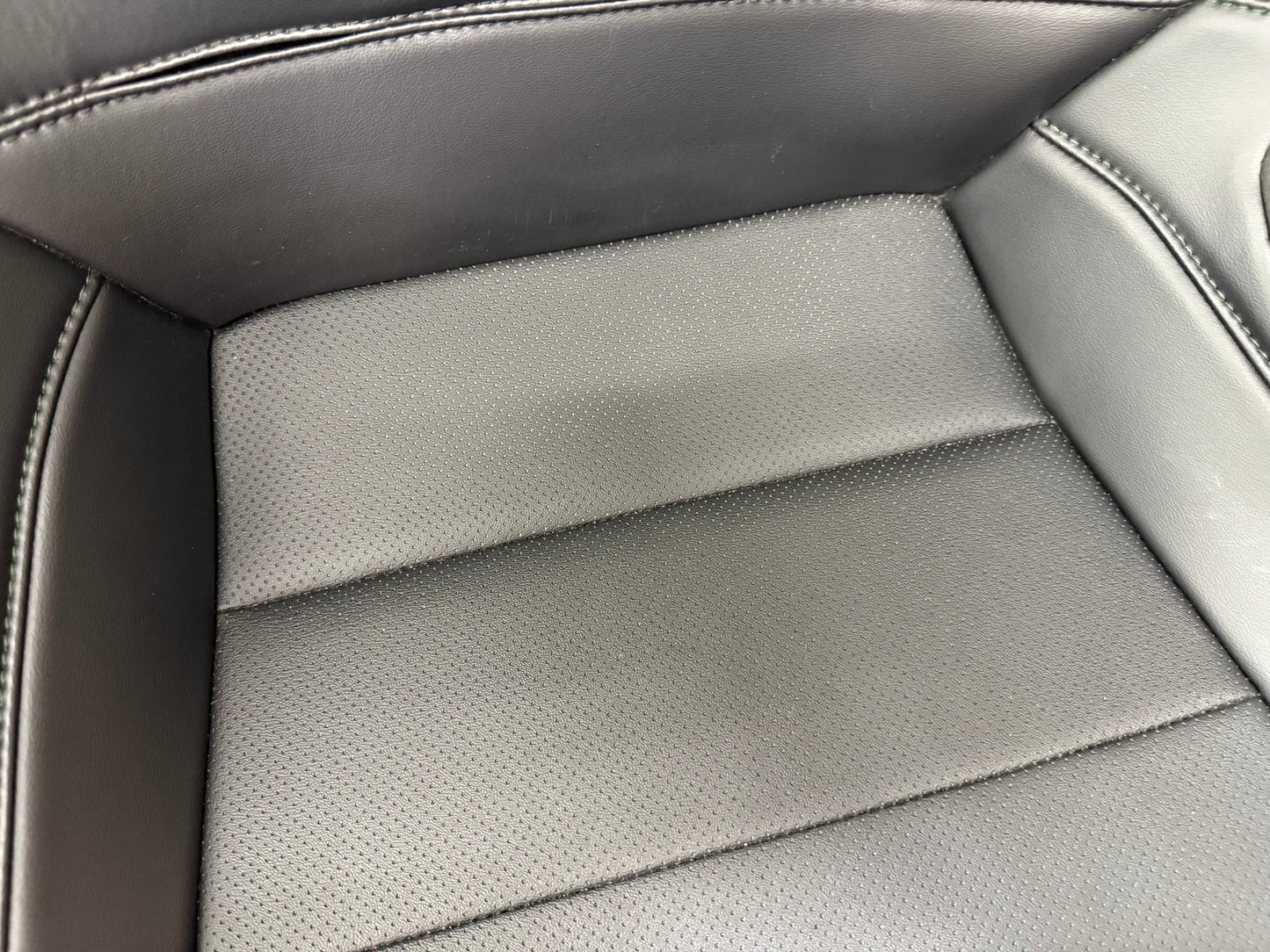 2019-2020 Ford Mustang GT Bullitt Coupe Rear Seats Black Leather "Green Stitch"