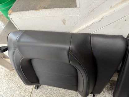 2019-2020 Ford Mustang GT Bullitt Coupe Rear Seats Black Leather "Green Stitch"