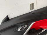 2016-2024 Chevrolet Camaro SS Coupe RH LH Pair Door Panels Black/Red Leather