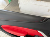 2016-2024 Chevrolet Camaro SS Coupe RH LH Pair Door Panels Black/Red Leather