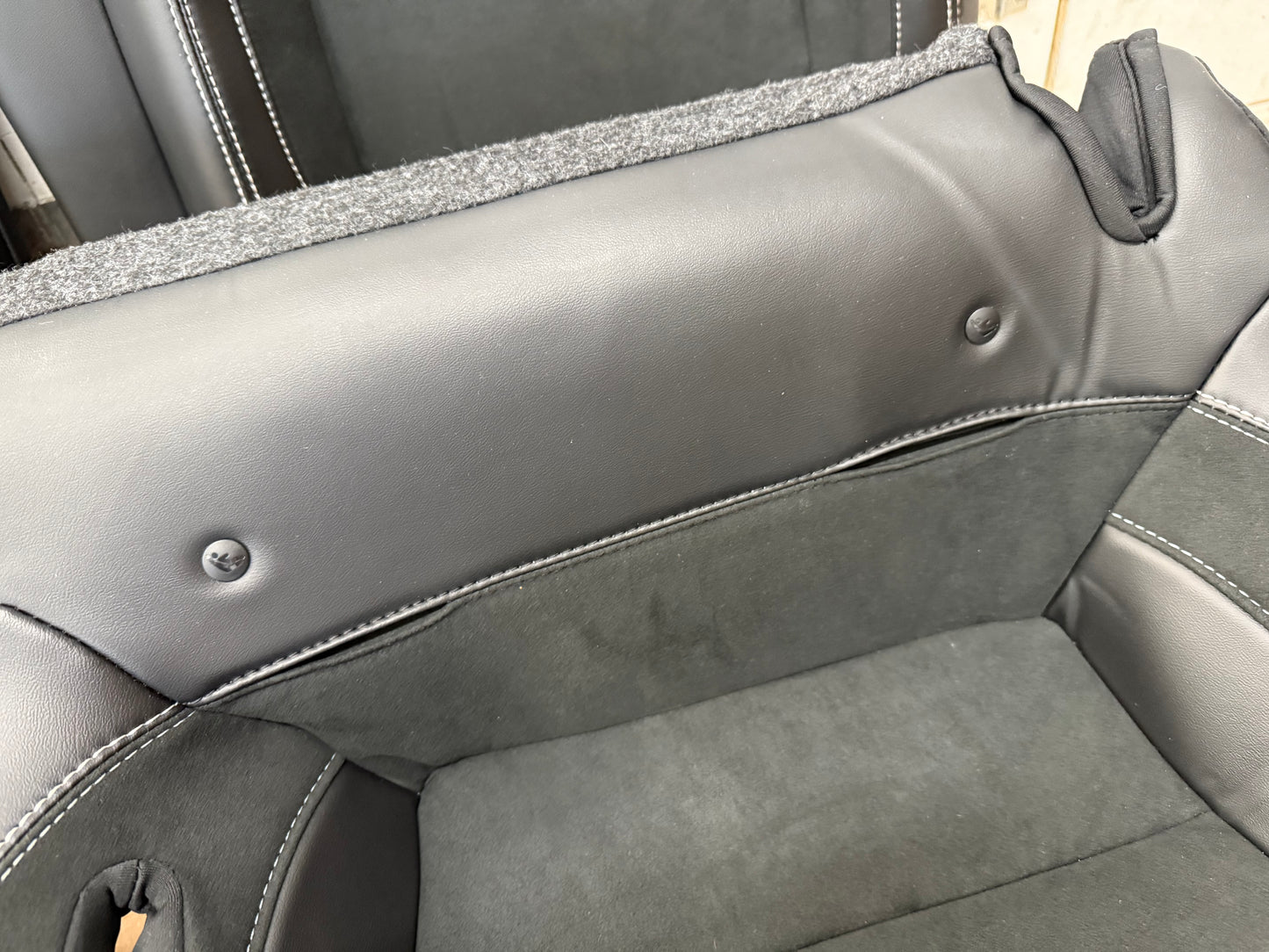 2020-2022 Mustang GT500 Rear Upper Lower Seats Black Suede Accents Hardware Belt