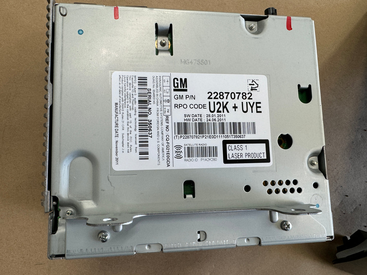 2010-2015 Chevrolet Camaro SS Radio Face Plate Head Unit GM - OEM