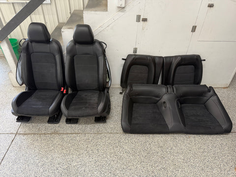 2018-2023 Mustang Black Leather Suede Coupe Front Rear Power Seats Heat Cooled