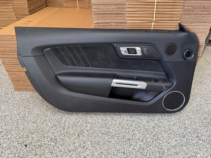 2018-2023 Ford Mustang GT LH Driver Leather/Suede Insert Door Panel Grey Stitch