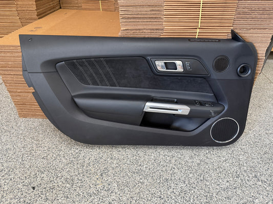 2018-2023 Ford Mustang GT LH Driver Leather/Suede Insert Door Panel Grey Stitch