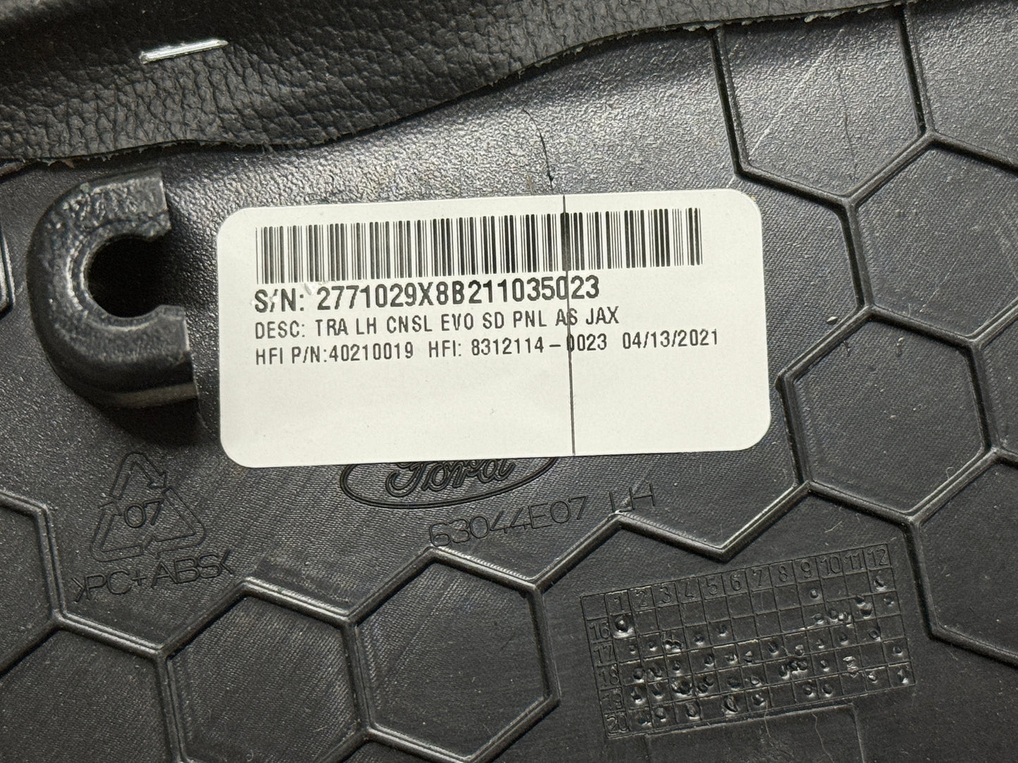 2020-2022 Mustang GT500 LH Driver Side Leather Knee Pad Panel