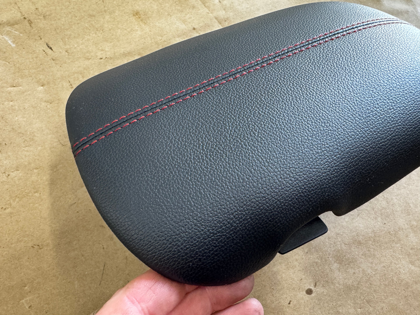 2015-2023 Ford Mustang Center Top Console Lid Armrest Red Stitching - OEM