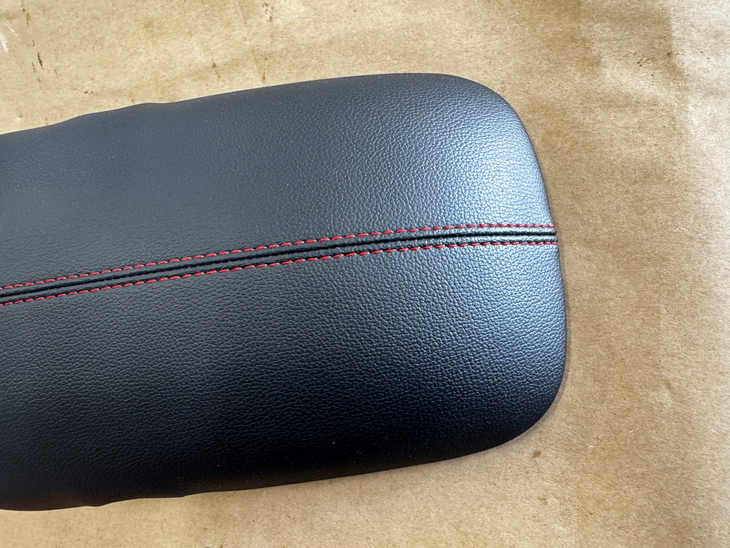 2015-2023 Ford Mustang Center Top Console Lid Armrest Red Stitching - OEM