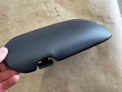2015-2023 Ford Mustang Center Top Console Lid Armrest Red Stitching - OEM