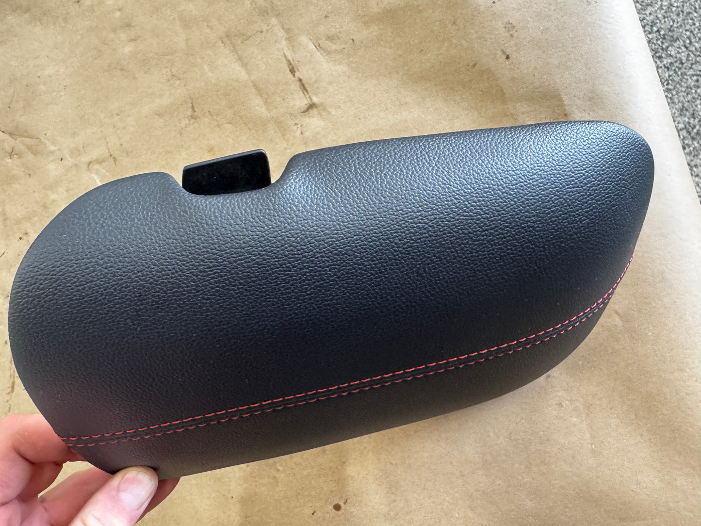 2015-2023 Ford Mustang Center Top Console Lid Armrest Red Stitching - OEM